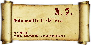 Mehrwerth Flávia névjegykártya